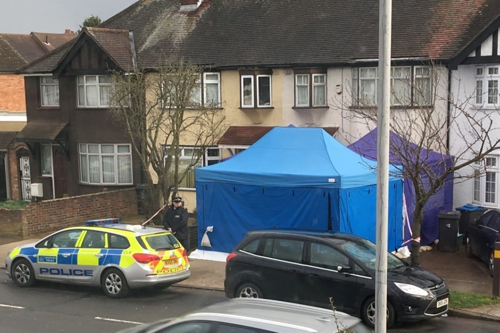 Police activity at a residential address in southwest London on Tuesday where Russian businessman Nikolai Glushkov, who is associated with a prominent critic of the Kremlin, was reportedly found dead on Monday night. Photo: AP