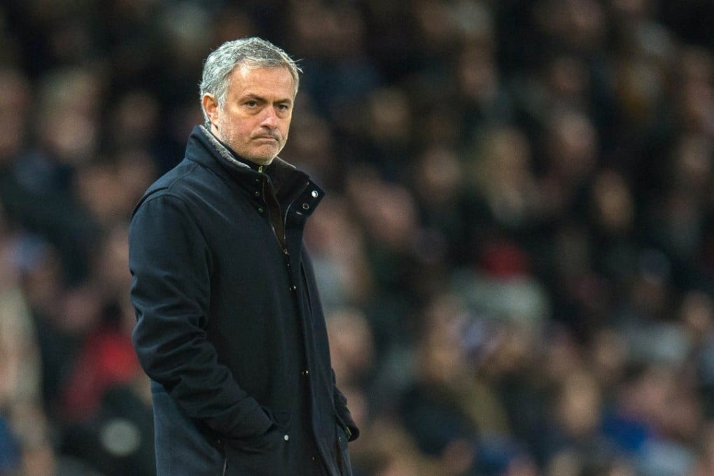 Jose Mourinho, manager of Manchester United, reacts during the UEFA Champions League Round of 16 second leg soccer loss to Sevilla FC. Photo: EPA
