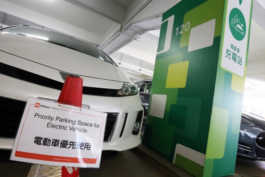A limited number of charging stations around Hong Kong are often occupied by non-electric vehicles. Photo: Dickson Lee