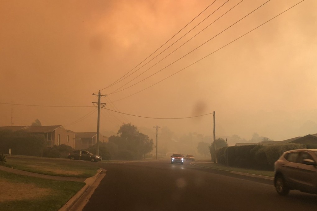 fires engulfing the village of Tathra on the south coast of New South Wales. Photo: AFP