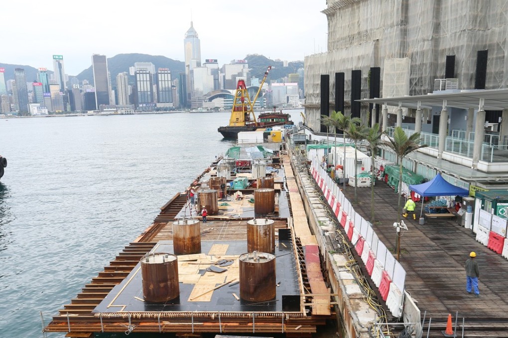 Renovation work underway at the Avenue of Stars in Tsim Sha Tsui. Photo: Dickson Lee