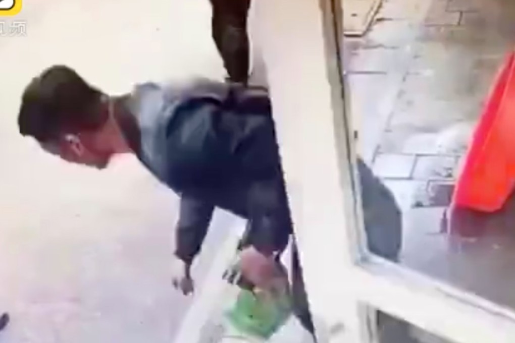 A Chinese man has been accused of beating a kitten to death outside a pet shop after being refused a refund. Photo: Pearvideo