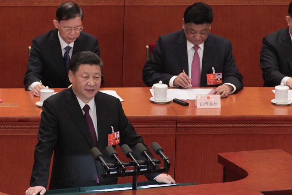 Xi Jinping addressing the closing ceremony. Photo: Simon Song