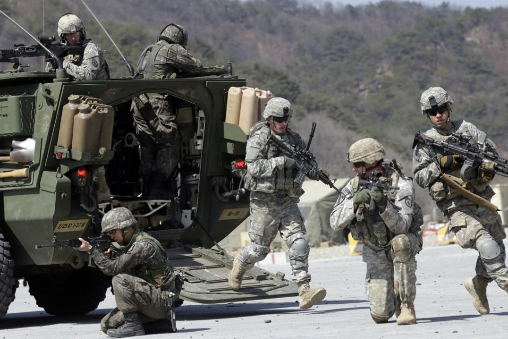 US and South Korean soldiers in an annual joint military exercise Foal Eagle between South Korea and the United States in 2015. File photo: AP