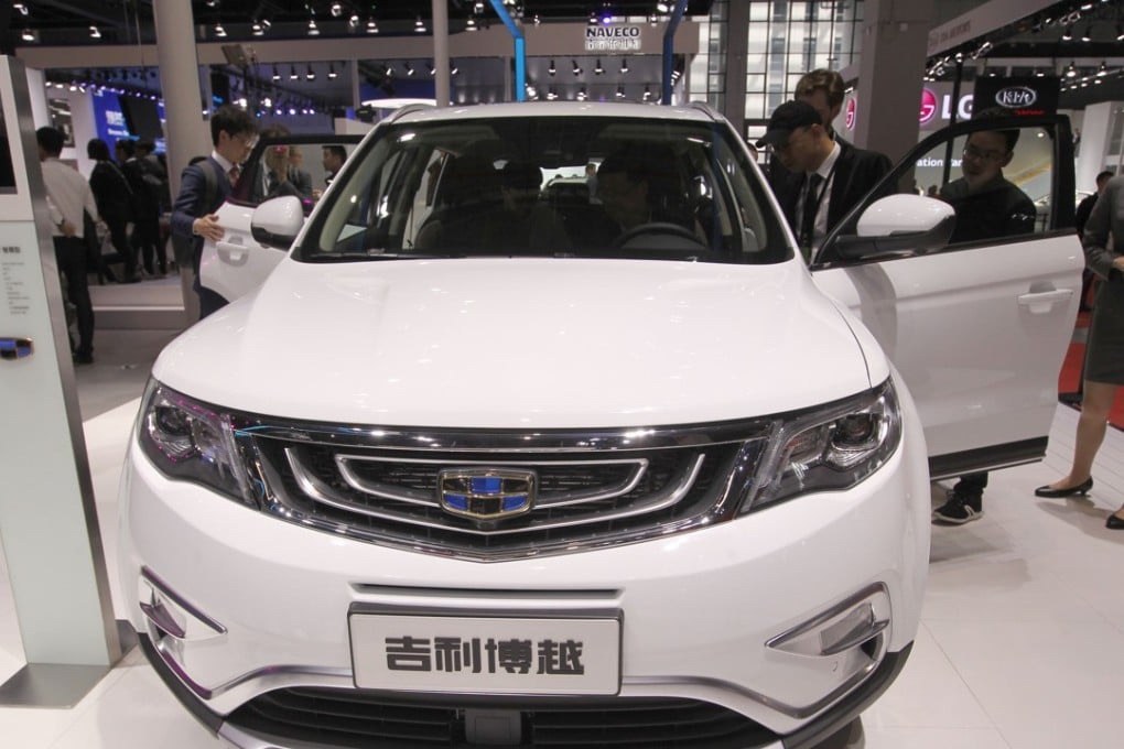 Geely’s SUV at the Auto Shanghai trade show on April 19, 2017. Photo: SCMP/Simon Song