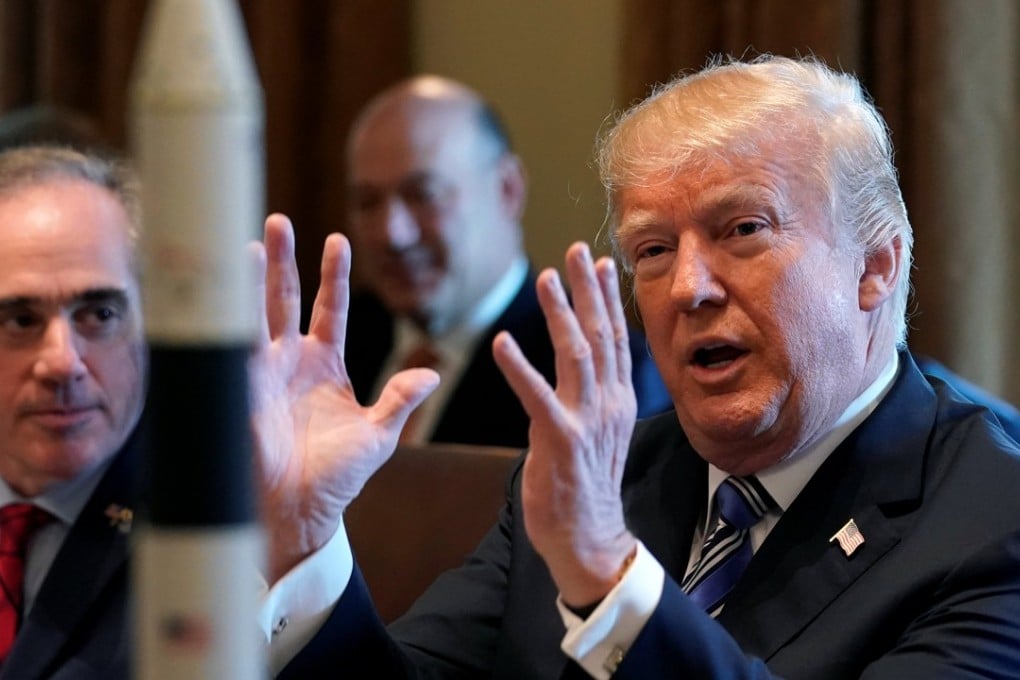US President Donald Trump discussing the space programme earlier this month. Photo: Reuters