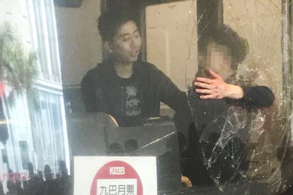 The man managed to make a hole in the windscreen. Photo: Facebook