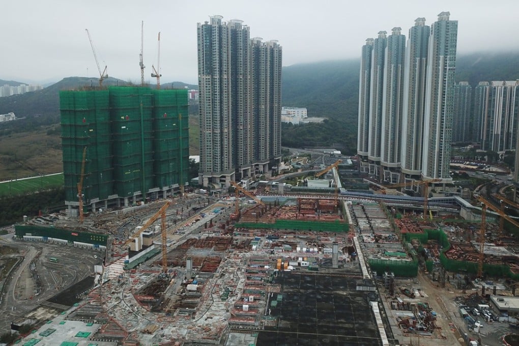 An aerial view of ongoing construction at various sites at Lohas Park in Tseung Kwan O. Photo: Roy Issa