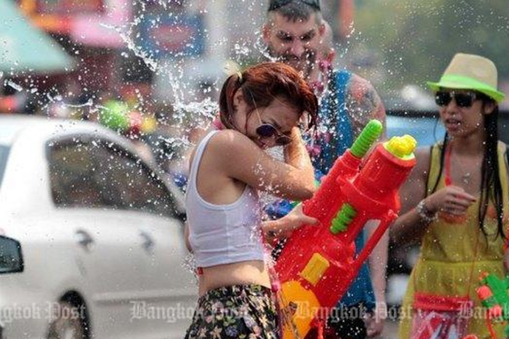 The Local Administration Department has advised women to dress modestly during the Songkran holiday, or risk sexual harassment and assault. Photo: Bangkok Post