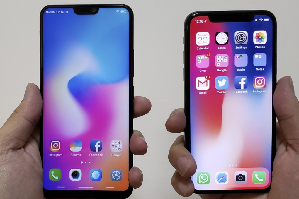 The new Vivo V9 (left) stacks up well against the iPhone X but doesn’t have 2018 premium flagship-level specs. Photo: Ben Sin