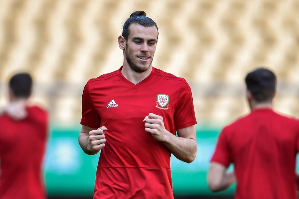 Wales’ Gareth Bale takes part in a training session before the China Cup in Nanning. Photo: APF