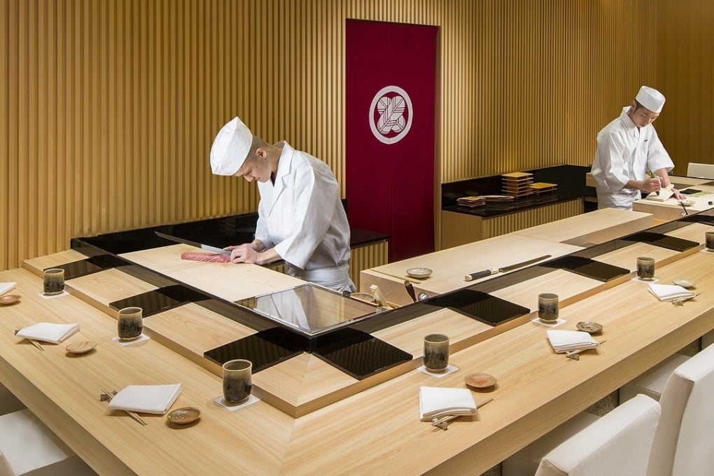 The décor is tranquil at Shinji by Kanesaka, offering a cosy setting for an indulgent omakase meal.