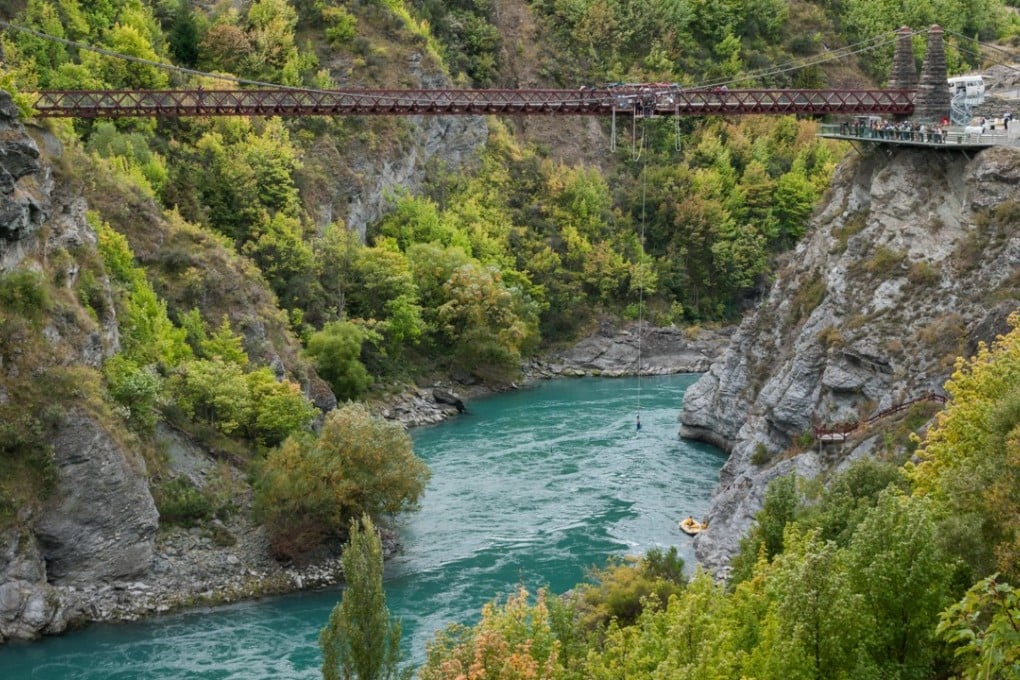 The Kawarau Bridge, near Queenstown, on New Zealand’s South Island, is the site of the world’s first commercial bungee jump. Pictures: Alamy