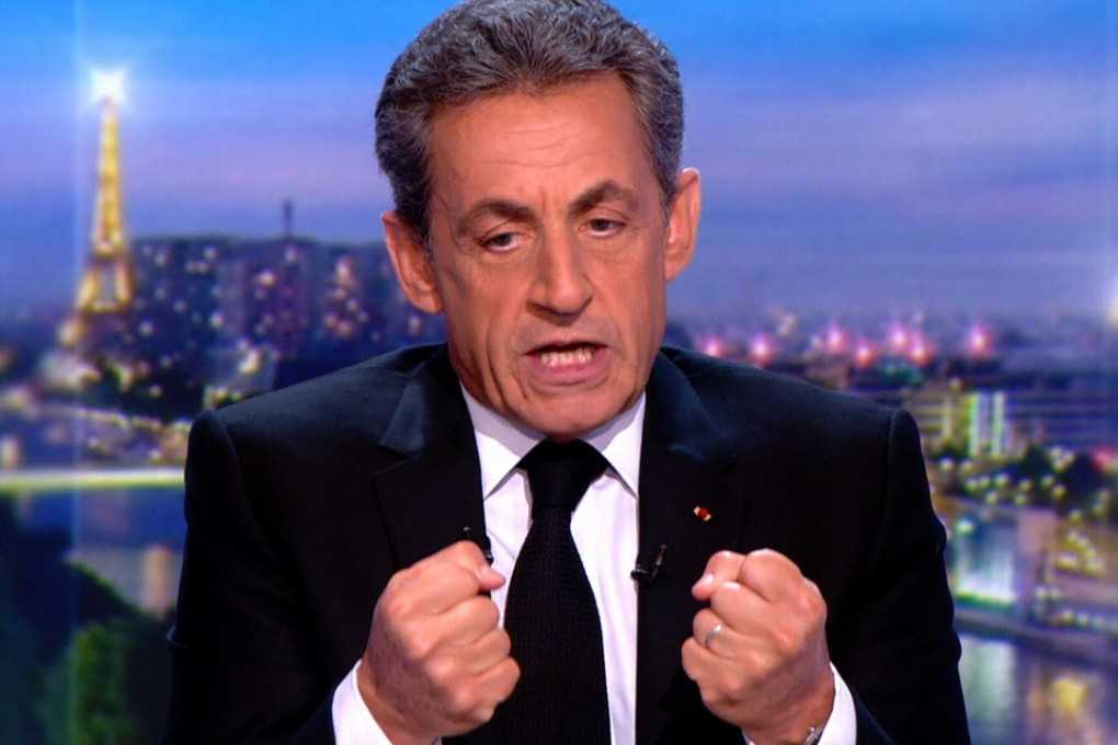 This video grab taken from footage released by French television channel TF1 shows French former president Nicolas Sarkozy speaking during an interview on March 22. Photo: Agence France-Presse