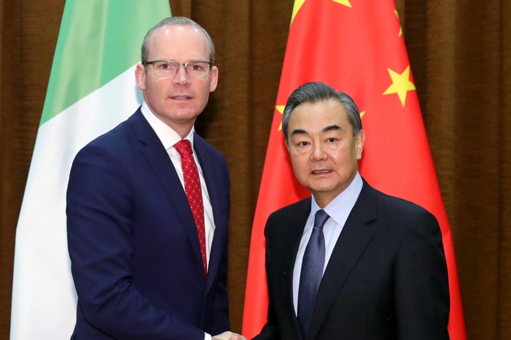 Simon Coveney met his Chinese counterpart Wang Yi in Beijing during his visit to China. Photo: Handout