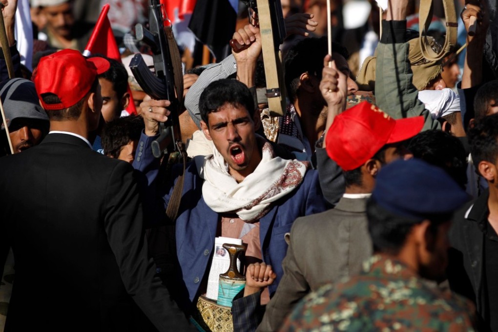Supporters of Yemen’s Houthi rebels attend a rally to mark three years of war in the country. Photo: AFP