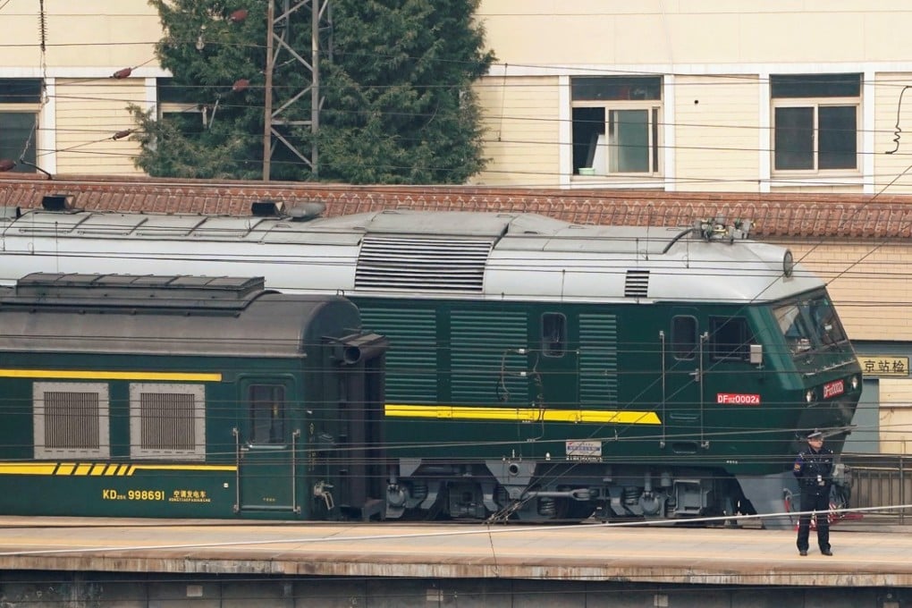 Police officers in Beijing start guard over the train that is rumoured to have been carrying Kim Jong-un. Photo: Reuters