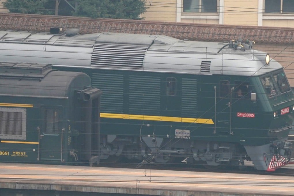 A train believed to have been carrying North Korean leader Kim Jong-un departs Beijing railway station on Tuesday afternoon. Photo: Reuters