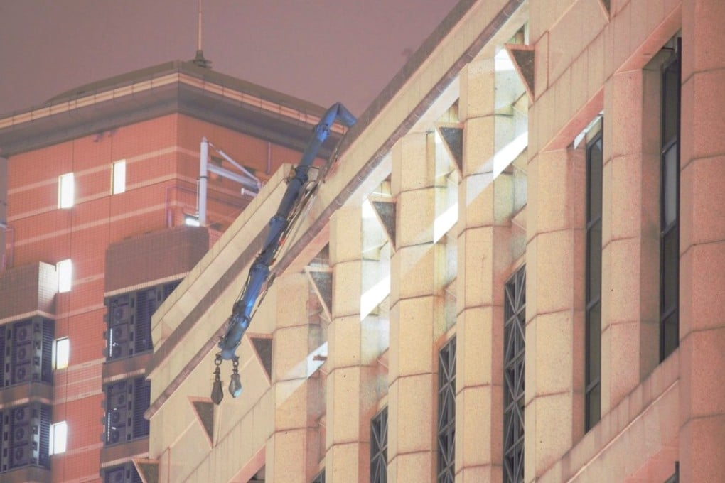 It was suspected the crane used to carry the skip could not bear the load. Photo: Facebook