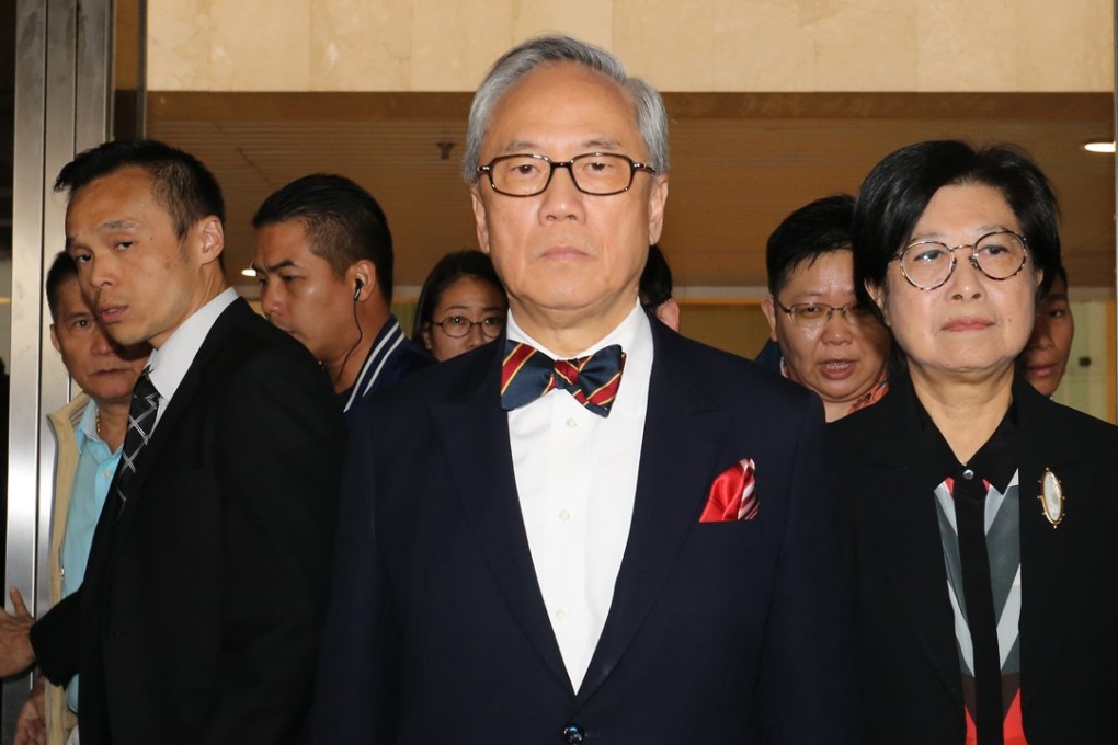 Former Hong Kong Chief Executive Donald Tsang Yam-kuen leaves the High Court with his wife Selina Tsang Pou Siu-mei. Photo: Dickson Lee