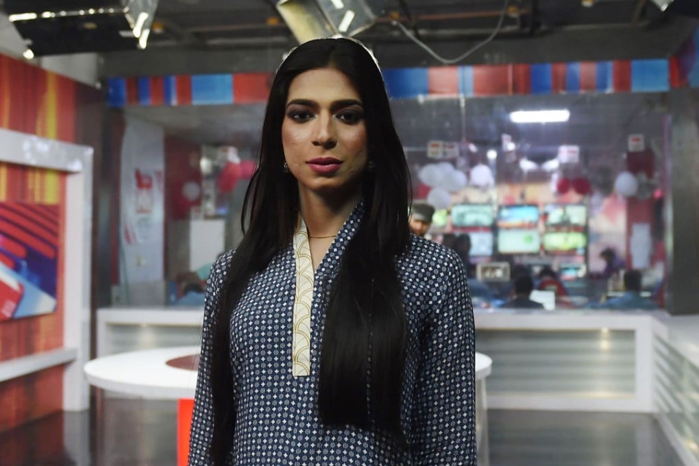 Marvia Malik, Pakistan’s first transgender news anchor. Photo: AFP