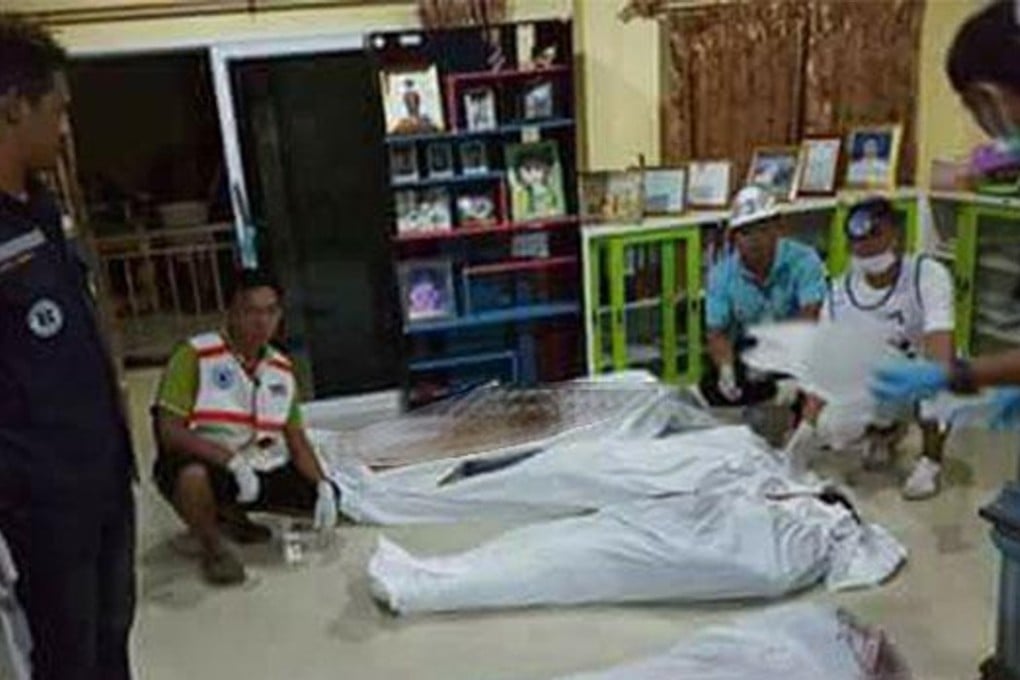 The execution-style murders, which caused widespread public horror, saw the masked gunmen storm into the local leader’s compound in the southern province of Krabi in July 2017 and take his family hostage with handcuffs and blindfolds. File photo: Facebook