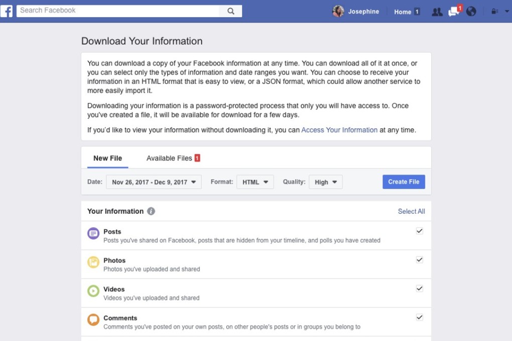 Facebook is giving users more control over their privacy by making data management easier and redesigning the settings menu. Photo: AP