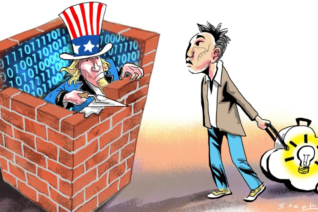 If the US administration targets Chinese researchers and builds walls barring talent, it will undermine the vibrancy of the US economy, hindering its ability to innovate. Illustration: Craig Stephens