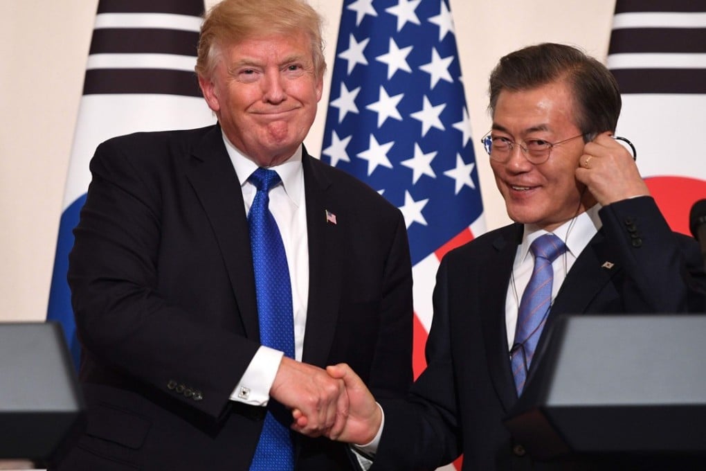 US President Donald Trump and South Korea's President Moon Jae-in in Seoul. File photo: AFP