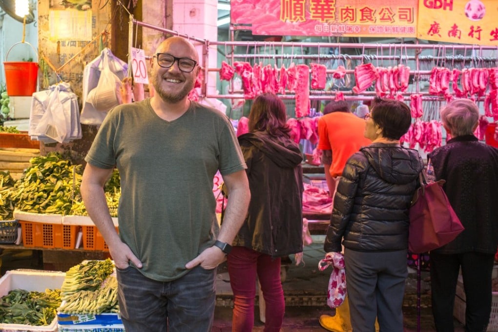 Neil Tomes, chef and owner of Mavericks in Pui O, visits Wan Chai market in Hong Kong. Photo: Antony Dickson