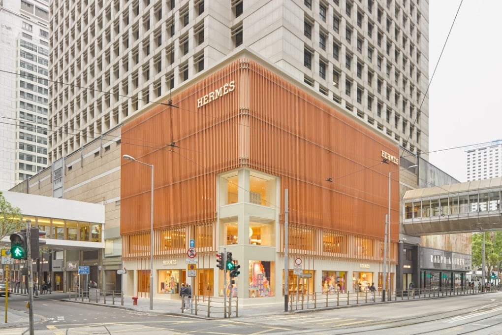 The facade of Hermès’ Hong Kong flagship in Central.