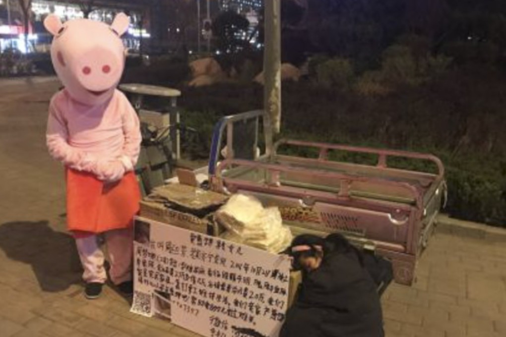 Eye-catching stunt is intended to raise money to treat four-year-old’s diabetes