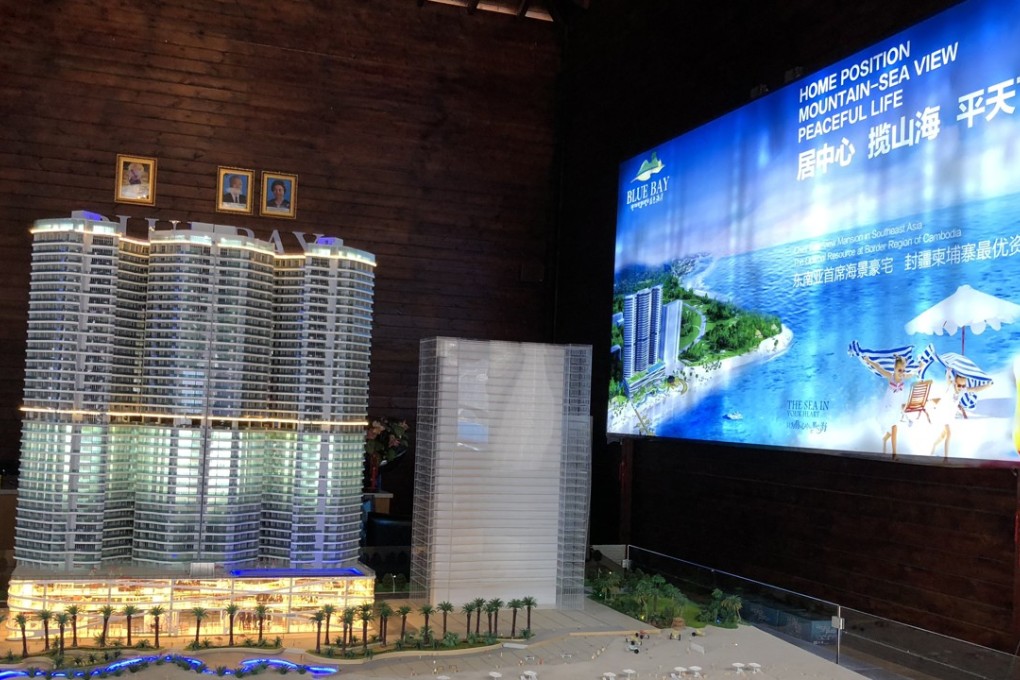 A model replica of the Blue Bay, a Chinese resort under construction in Sihanoukville, Cambodia. Photo: Washington Post