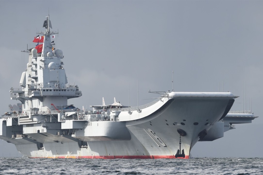 The Liaoning aircraft carrier was part of a show of force by China’s military in the South China Sea. Photo: AFP