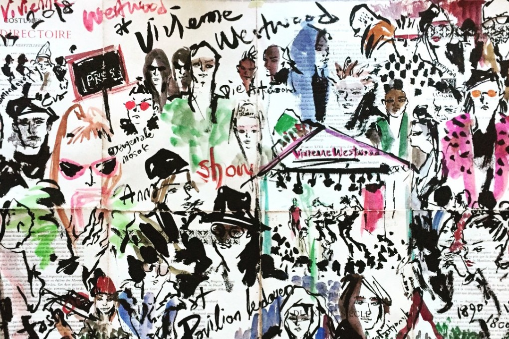Korean illustrator Suwa Im’s live illustrations on vintage papers.