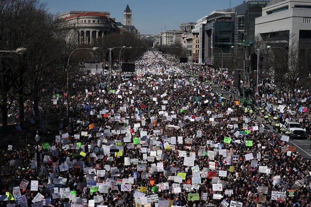 Protesters participate in the March for Our Lives rally in Washington, DC. Photo: AFP