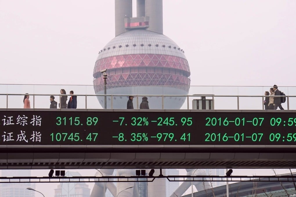 A screen on a pedestrian bridge shows stock market movements in Shanghai. The China Securities Regulatory Commission and the exchanges in Shenzhen and Shanghai may have already convinced several tech juggernauts to float shares on the mainland. Photo: AFP