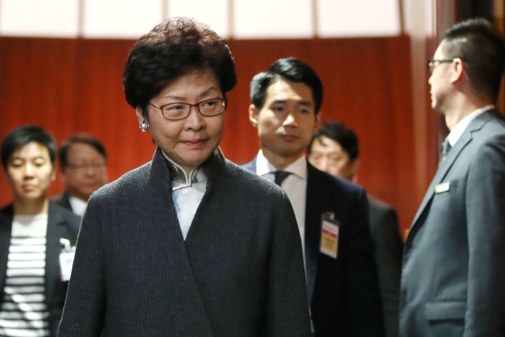 Hong Kong Chief Executive Carrie Lam attending a question-and-answer session at the Legislative Council in Tamar last week. Photo: Edward Wong