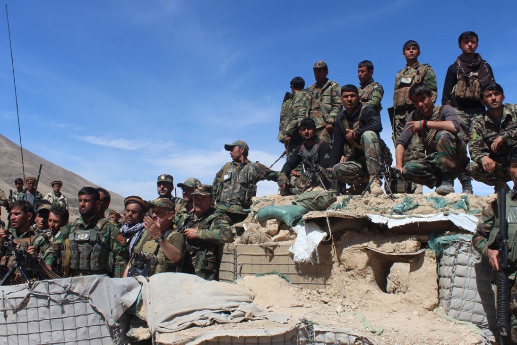 This photograph taken on Saturday shows Afghan security forces taking part in a military operation in Jurm district in Badakhshan province. Two Chinese militants were reported to have been among at least seven people killed in anti-terror operations in the region. Photo: AFP