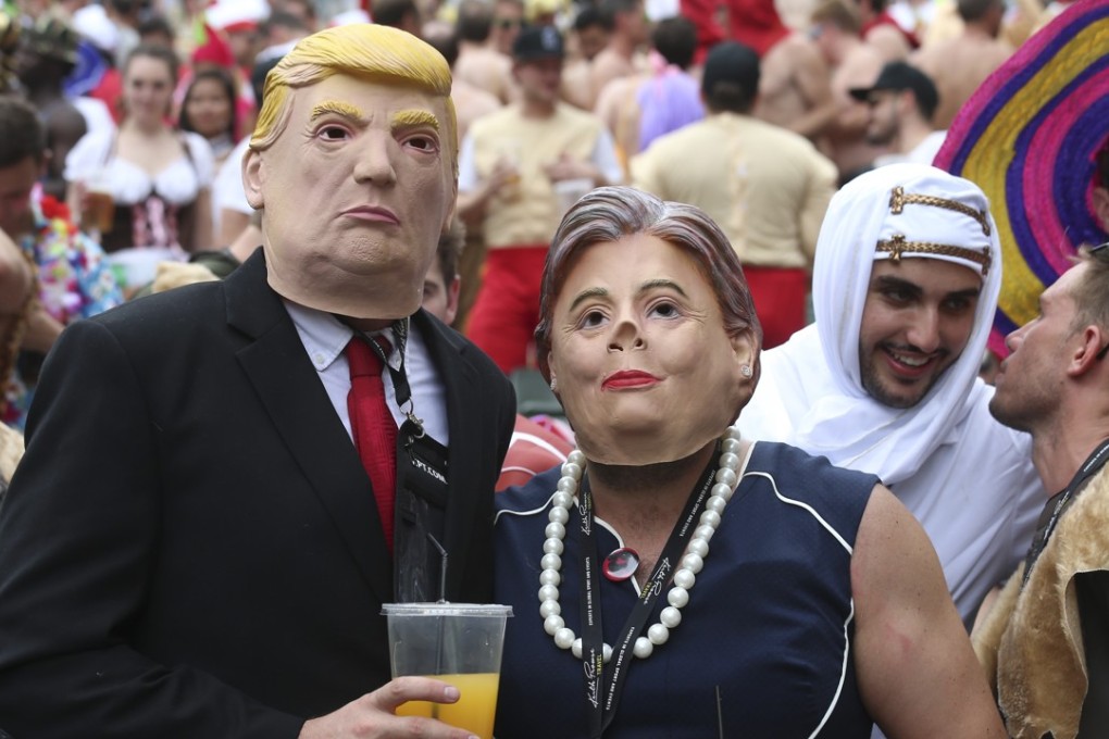 Donald Trump and Hillary Clinton enjoy a rare drink together. Photo: K. Y. Cheng