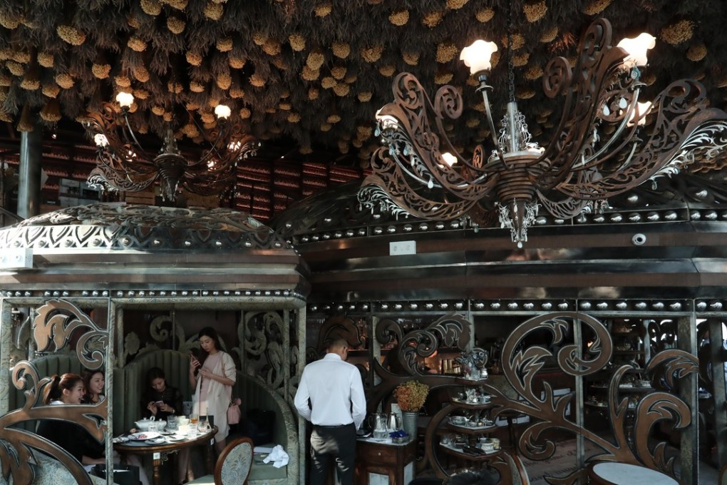 The interior of Dear Lilly, fantasy bar creator Ashley Sutton’s latest opening on the roof terrace of the IFC Mall in Hong Kong’s Central district – a space formerly occupied by Isola Bar. Photo: Jonathan Wong