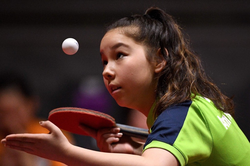 Anna Hursey of Wales serving during training ahead of the 2018 Gold Coast Commonwealth Games. Photos: AFP