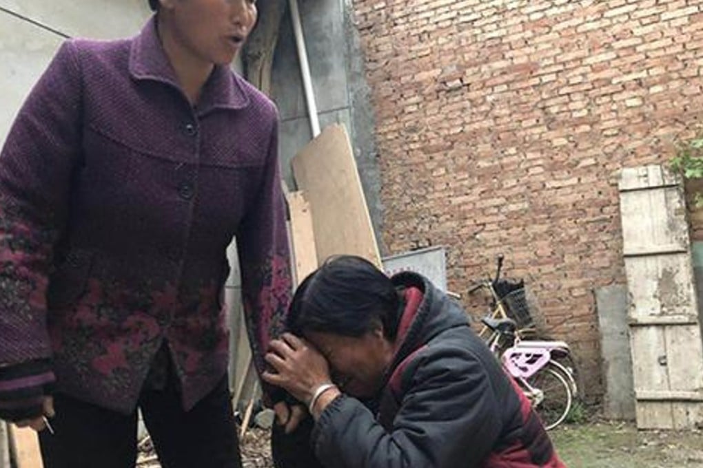 A relative of the boy found dead pictured weeping with grief. Photo: Zjkonline.com