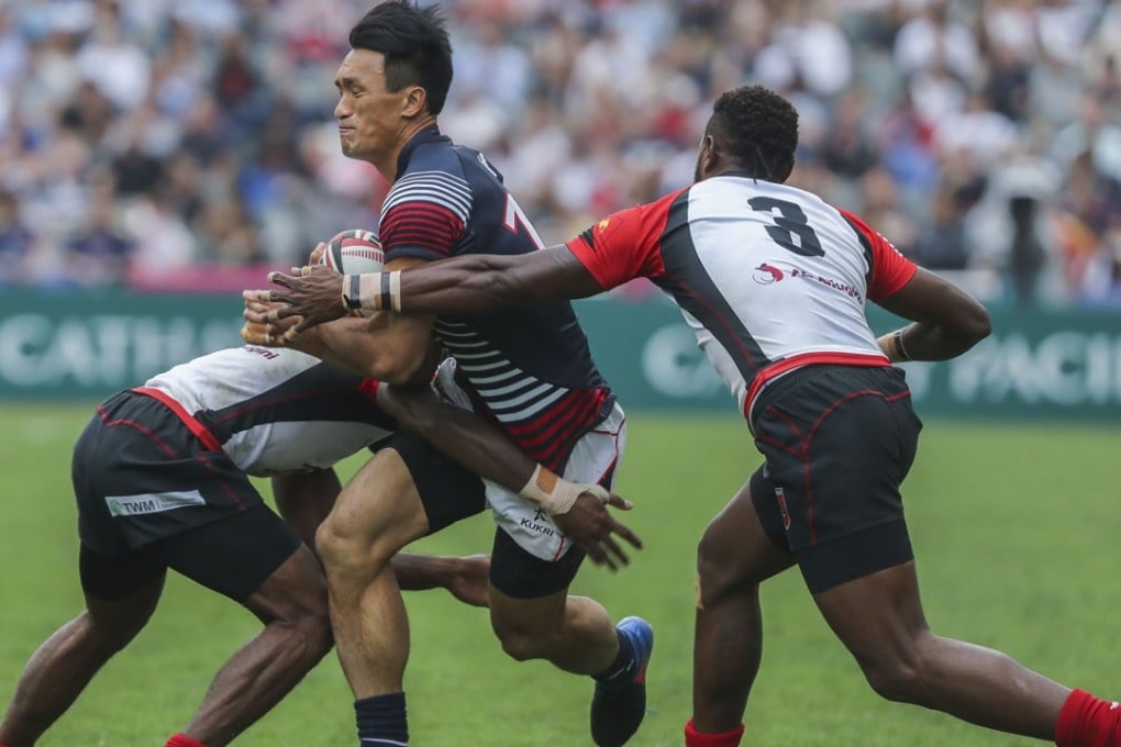 Hong Kong’s Salom Yiu Kam-shing makes a break against Papa New Guinea. Photo: Winson Wong