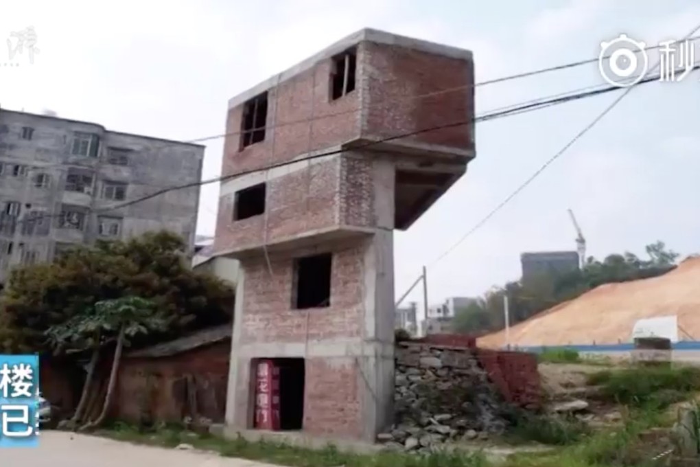 Authorities in southern China were not impressed with this quirky house design and ordered its demolition. Photo: Sina