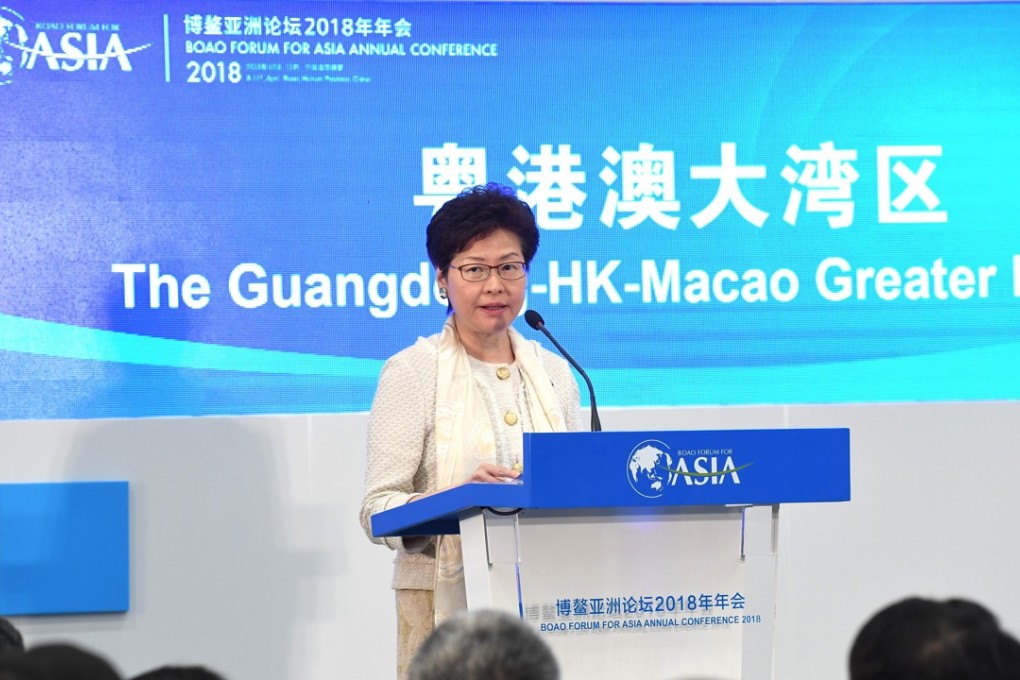 Hong Kong Chief Executive Carrie Lam a panel session at the Boao Forum for Asia in Hainan on Monday. Photo: Handout