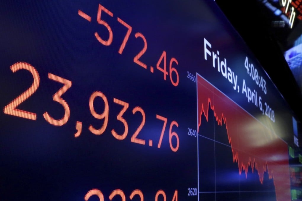 A screen above the trading floor of the New York Stock Exchange shows the closing number for the Dow Jones industrial average last Friday. Despite the upheaval in stock markets since the beginning of this year, the US$5 trillion-a-day foreign exchange market has been remarkably unperturbed. But that may soon change. Photo: AP