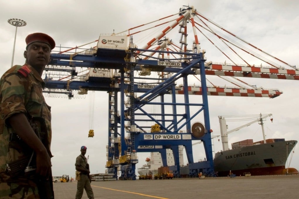 A Djibouti policeman stands guard in Djibouti port. Photo: Reuters