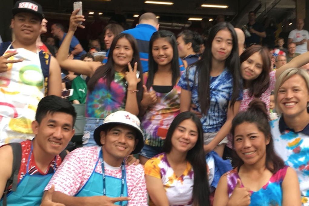 The Lao rugby delegation enjoying the Cathay Pacific/HSBC Hong Kong Sevens. Photo: Tim Noonan