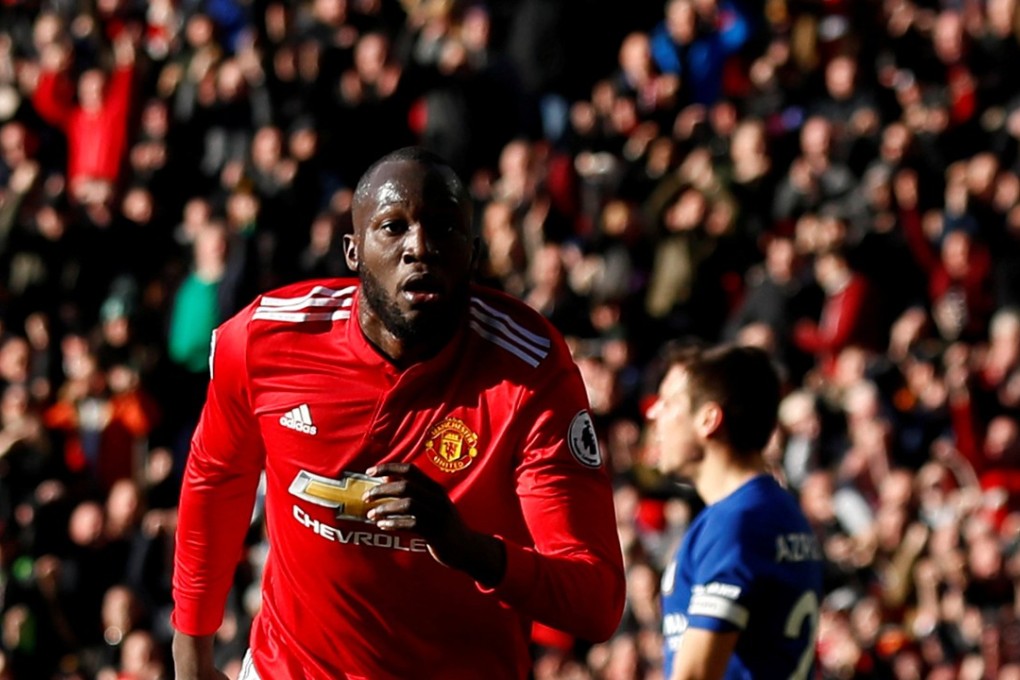 Manchester United's Romelu Lukaku celebrates scoring against Chelsea. Photo: Reuters